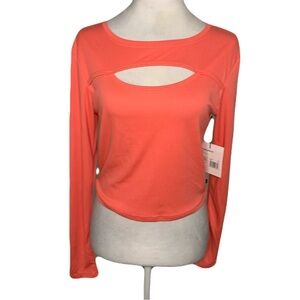 NWT Cycle House Womens Medium Cropped Athletic Cycling Cut Out Loungewear Top